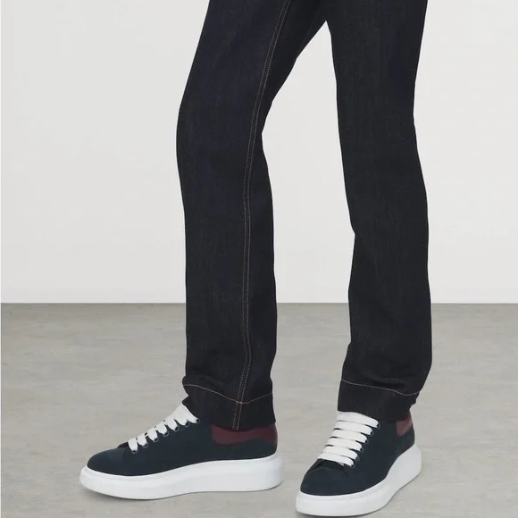 Alexander McQueen Men's Dark Blue and Burgundy Sneakers